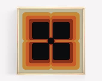 Genesis, Geometric Op Art, Retro 70’s Art, Mid Century Modern Art, Printable Wall Art, Digital Download Print, Space Age Print, Retro Op Art