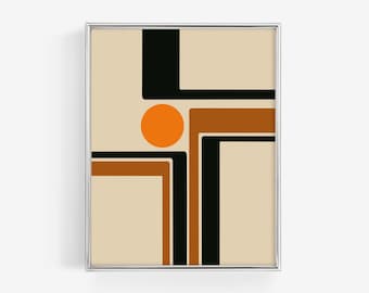 Arlo, Abstract Art, Space Age Art Print, Mid Century Modern Art, Printable Wall Art, Digital Download Print, MCM art, Retro Op Art