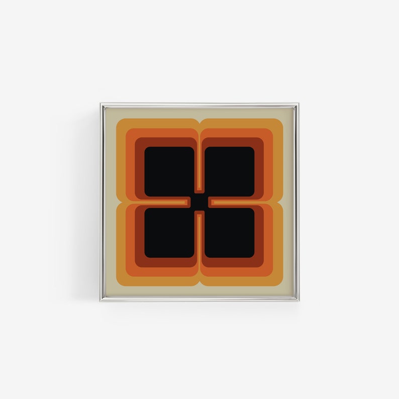 Genesis, Geometric Op Art, Retro 70s Art, Mid Century Modern Art, Printable Wall Art, Digital Download Print, Space Age Print, Retro Op Art image 2