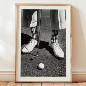 Vintage Golf Poster, Black and White Golfing Poster, Retro Golfer Poster, Sports Room Golf Poster, Man Cave Poster, Golf Lover Gift immagine 1