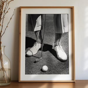 Vintage Golf Poster, Black and White Golfing Poster, Retro Golfer Poster, Sports Room Golf Poster, Man Cave Poster, Golf Lover Gift immagine 5