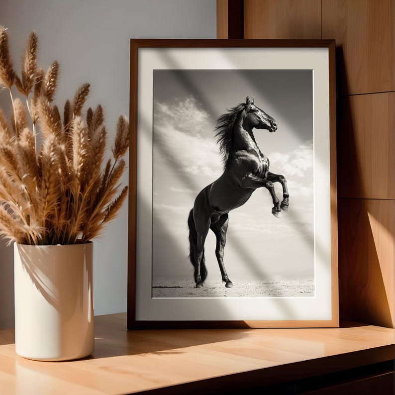 Black Stallion Wall Art Print, Cinematic Horse Photography, Western Home Decor, Equestrian Fine Art Print image 6