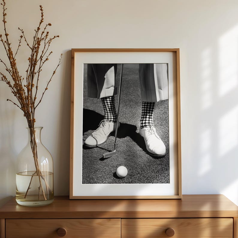 Vintage Golf Poster, Black and White Golfing Poster, Retro Golfer Poster, Sports Room Golf Poster, Man Cave Poster, Golf Lover Gift immagine 5
