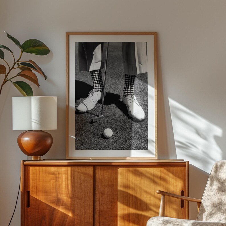 Vintage Golf Poster, Black and White Golfing Poster, Retro Golfer Poster, Sports Room Golf Poster, Man Cave Poster, Golf Lover Gift immagine 3