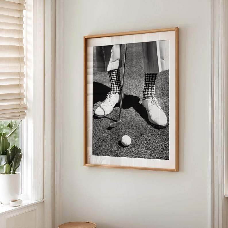 Vintage Golf Poster, Black and White Golfing Poster, Retro Golfer Poster, Sports Room Golf Poster, Man Cave Poster, Golf Lover Gift immagine 2