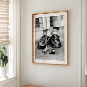 Vintage Golf Poster, Retro Golfer Gentleman Golf Shoes Poster, Black and White Classic Golfer Photography Print image 3