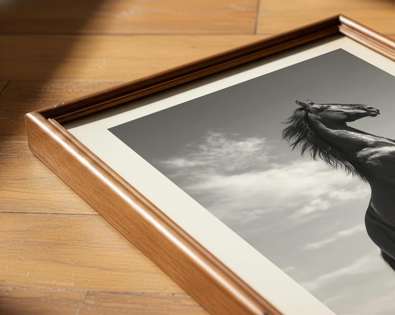 Black Stallion Wall Art Print, Cinematic Horse Photography, Western Home Decor, Equestrian Fine Art Print image 5