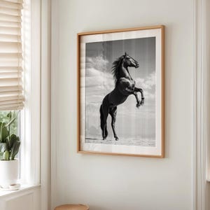 Black Stallion Wall Art Print, Cinematic Horse Photography, Western Home Decor, Equestrian Fine Art Print image 3