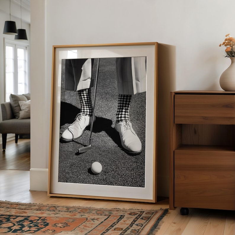 Vintage Golf Poster, Black and White Golfing Poster, Retro Golfer Poster, Sports Room Golf Poster, Man Cave Poster, Golf Lover Gift immagine 6