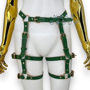 Leather Lingerie Harness with Handcuff, Harness for Woman, Leg Harness, Harness Lingeries, Harness Belt