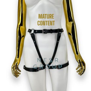 Leather Leg Harness , Leather Outfit, Unisex Harness Belt, Leather Belt, Strap on the Legs, Punk Clothing, Mature