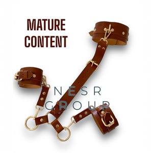 Soft Leather Handmade Halter Choker Harness, Bondage Waist Belt Strap, Back Slave, Leather Neck Collar, Wrist Cuffs, Restraint Bondage