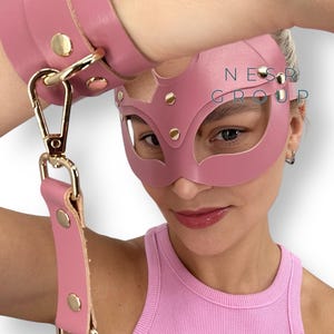Leather Bunny Mask – Sexy Costume Mask, Cosplay Accessory, Gothic Rabbit Ears