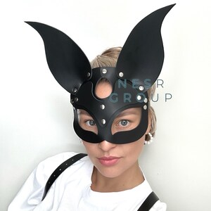 Bat mask in leather, Halloween mask, Masquerade mask (choose color)
