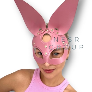 Rabbit mask in leather (choose color)