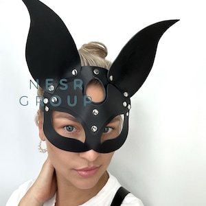Bat mask in leather (choose color)