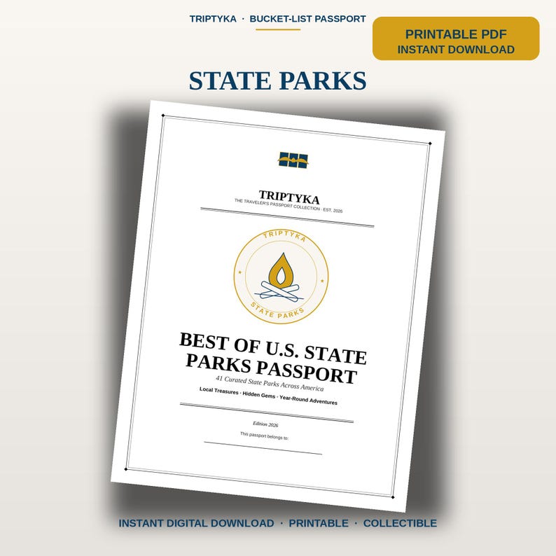 State Parks Passport Bucket List · Gift for Nature Lover · U.S. State Park Checklist · Printable PDF Instant Download image 10