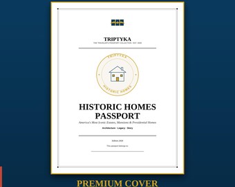 Historic Homes Passport Bucket List · Gift for Travel Enthusiast · Home Checklist · Printable PDF Instant Download