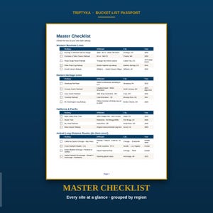 Scenic Railways Passport Bucket List · Gift for Train Enthusiast · U.S. Railway Checklist · Printable PDF Instant Download Bild 2