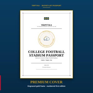 College-Football-Stadien-Reisepass-Wunschliste · Geschenk für Football-Fans · Checkliste für amerikanische Stadien · Sofortiger Download als druckbare PDF-Datei Bild 1