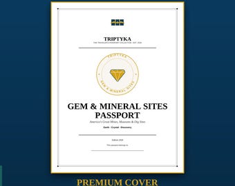Gem & Mineral Sites Passport Bucket List · Gift for Travel Enthusiast · Site Checklist · Printable PDF Instant Download
