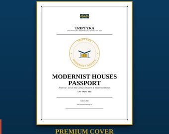 Modernistiska hus · Passlista · Gåva för rese- och arkitekturentusiaster · Huschecklista · Utskrivbar PDF direktnedladdning