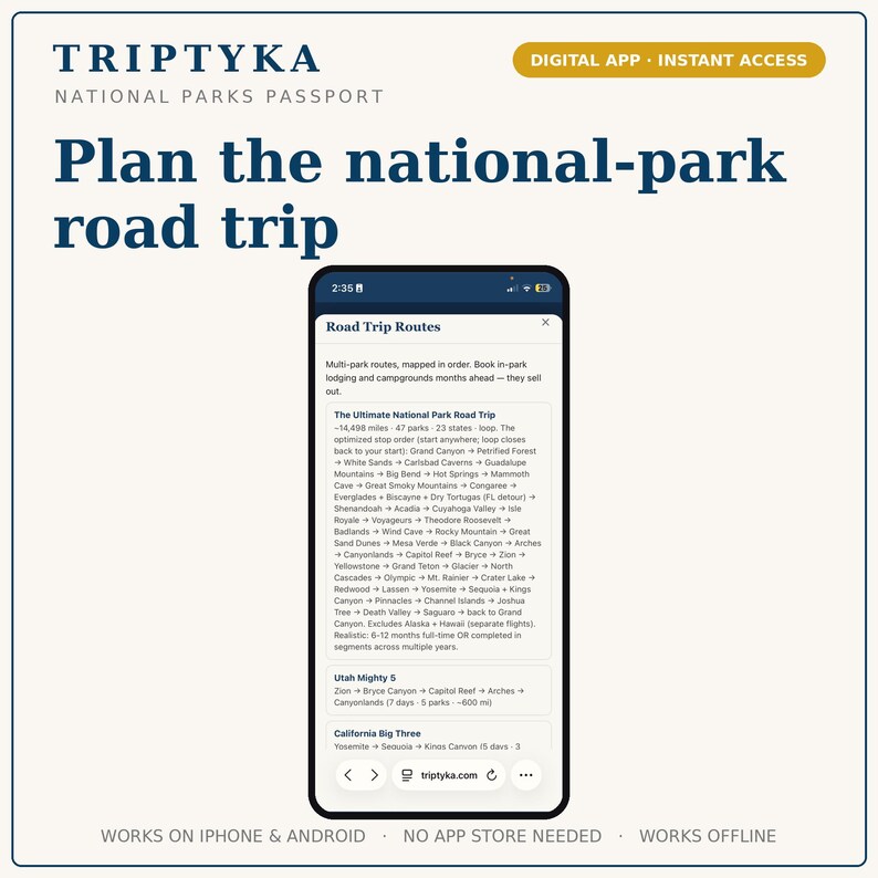 Nationalparks-App – Digitale Bucket List für dein Smartphone | Erkunde 63 US-Nationalparks | Sofortiger Zugriff + Freischaltcode Bild 3