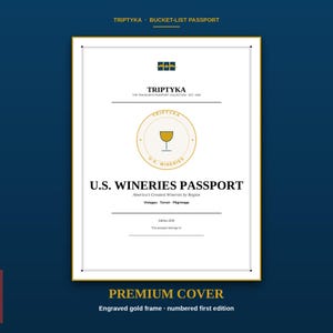 U.S. Wineries Passport Bucket List · Gift for Wine Lover · American Winery Checklist · Printable PDF Instant Download image 1