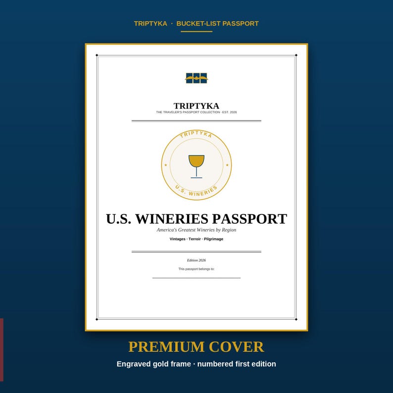U.S. Wineries Passport Bucket List · Gift for Wine Lover · American Winery Checklist · Printable PDF Instant Download image 1