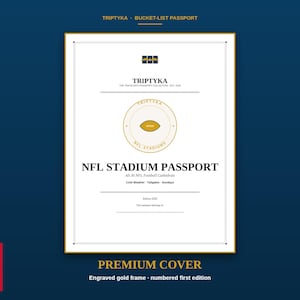 Lista rzeczy do zrobienia na stadionach NFL · Prezent dla kibica futbolu · Lista kontrolna stadionu · Plik PDF do wydruku i natychmiastowego pobrania zdjęcie 1