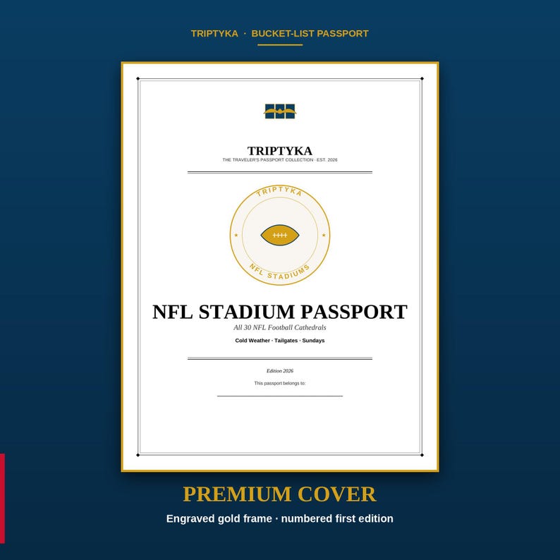 Lista rzeczy do zrobienia na stadionach NFL · Prezent dla kibica futbolu · Lista kontrolna stadionu · Plik PDF do wydruku i natychmiastowego pobrania zdjęcie 1