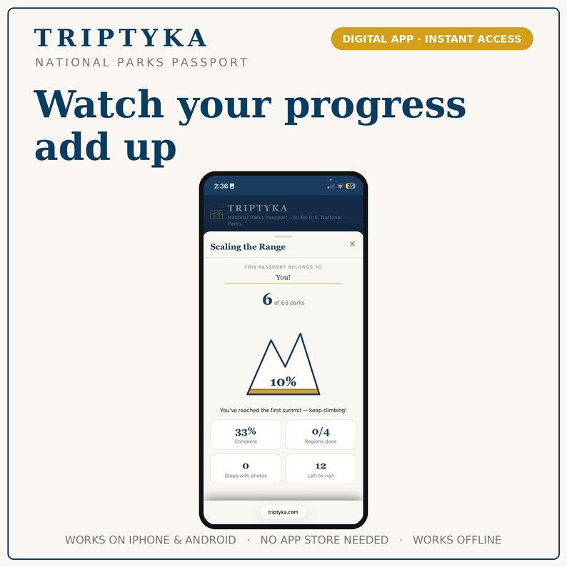 Nationalparks-App – Digitale Bucket List für dein Smartphone | Erkunde 63 US-Nationalparks | Sofortiger Zugriff + Freischaltcode Bild 4
