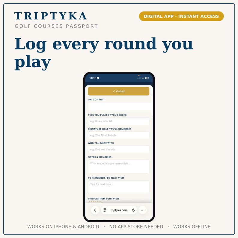 Golf Courses App — Digital Bucket List Tracker for Your Phone | Track 24 bucket-list courses | Instant Access + Unlock Code image 8