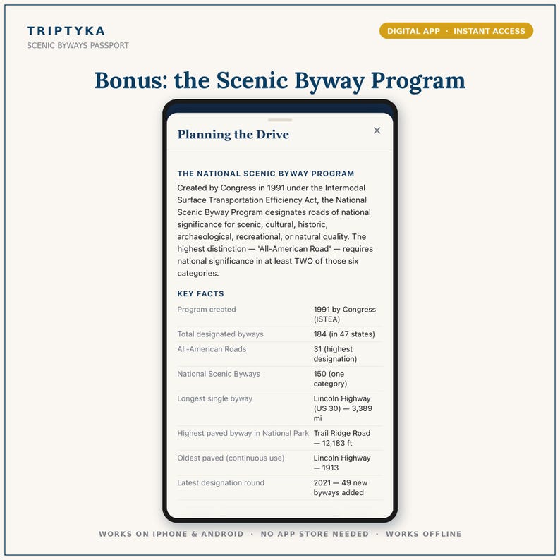 Scenic Byways App — Digital Bucket List Tracker for Your Phone | Track 33 Scenic Drives | Instant Access + Unlock Code image 6
