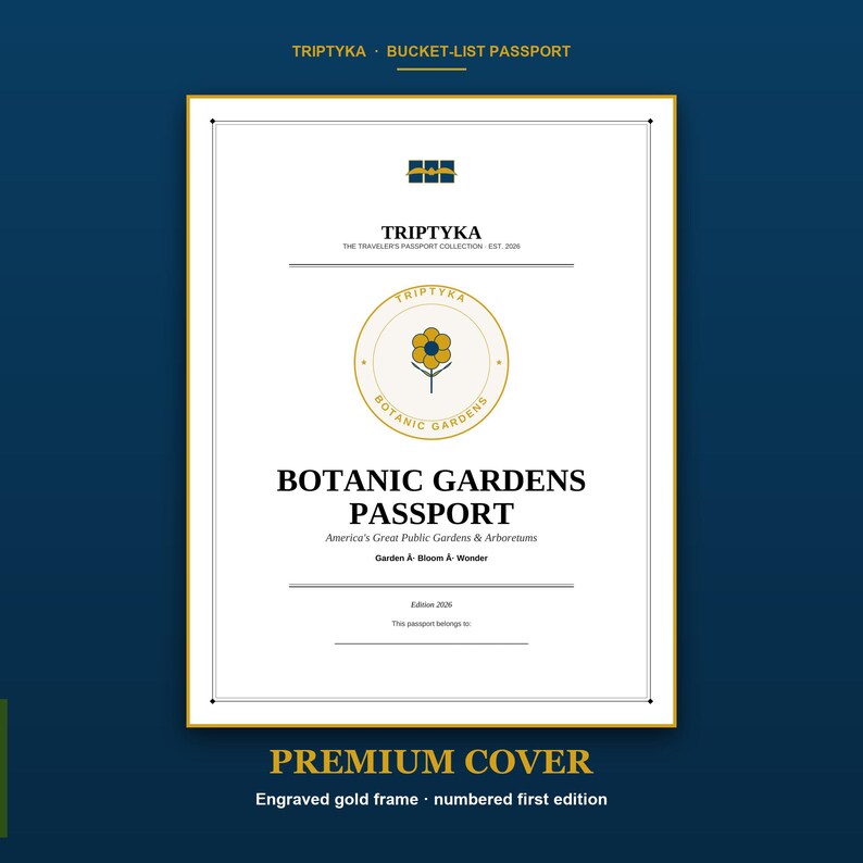 Botanische Gärten – Wunschliste · Geschenk für Gartenliebhaber · Checkliste für US-Gärten · Sofortiger Download als druckbare PDF-Datei Bild 1