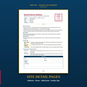 College-Football-Stadien-Reisepass-Wunschliste · Geschenk für Football-Fans · Checkliste für amerikanische Stadien · Sofortiger Download als druckbare PDF-Datei Bild 3