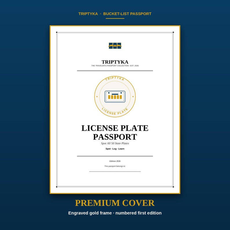 License Plate Game Passport · Road Trip Gift for Kids · All 50 States Checklist · Printable PDF Instant Download image 1
