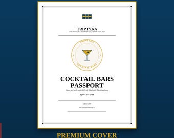 Cocktail Bars Passport Bucket List · Gift for Foodie Enthusiasts · Bar Checklist · Printable PDF Instant Download