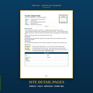 State Parks Passport Bucket List · Gift for Nature Lover · U.S. State Park Checklist · Printable PDF Instant Download image 3