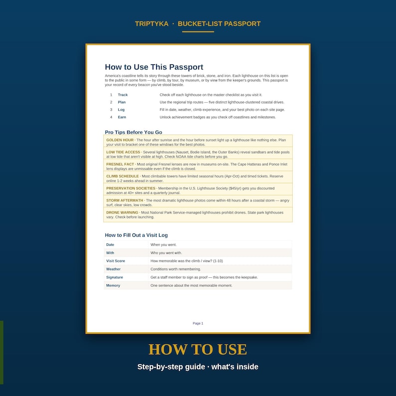 Fari - Lista dei desideri per chi ama i fari · Regalo per gli appassionati di fari · Lista di controllo dei fari americani · PDF stampabile - Download immediato immagine 7