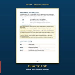 Modernistische Häuser: Eine Liste der Top-Adressen · Geschenk für Reise- und Architekturbegeisterte · Checkliste für Häuser · Sofortiger Download als druckbare PDF-Datei Bild 4