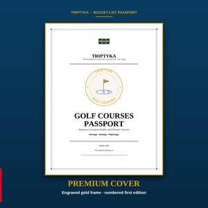 Golf Courses Passport Bucket List · Birthday Gift for Golf Lover · Golf Course Checklist · Printable PDF Instant Download image 1