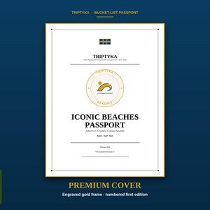 Beaches Passport Bucket List · Gift for Beach Lover · U.S. Beach Checklist · Printable PDF Instant Download image 1