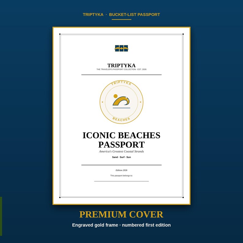 Beaches Passport Bucket List · Gift for Beach Lover · U.S. Beach Checklist · Printable PDF Instant Download image 1