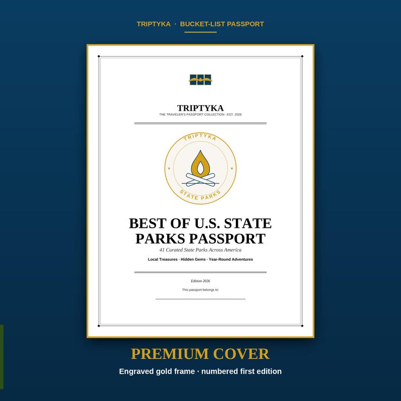 State Parks Passport Bucket List · Gift for Nature Lover · U.S. State Park Checklist · Printable PDF Instant Download image 1