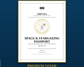 Space & Stargazing Passport Bucket List · Gift for Space Lover · American Site Checklist · Printable PDF Instant Download