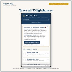 Lighthouses App — Digital Bucket List Tracker for Your Phone | Track 35 Lighthouses | Instant Access + Unlock Code image 1
