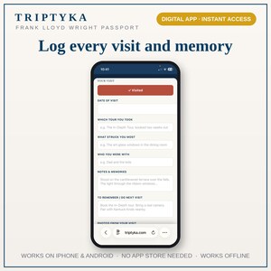 Frank Lloyd Wright Bucket List-app - Present till arkitekturälskare - Byggnadsspårning, åtkomst till telefonapp, iPhone Android bild 3