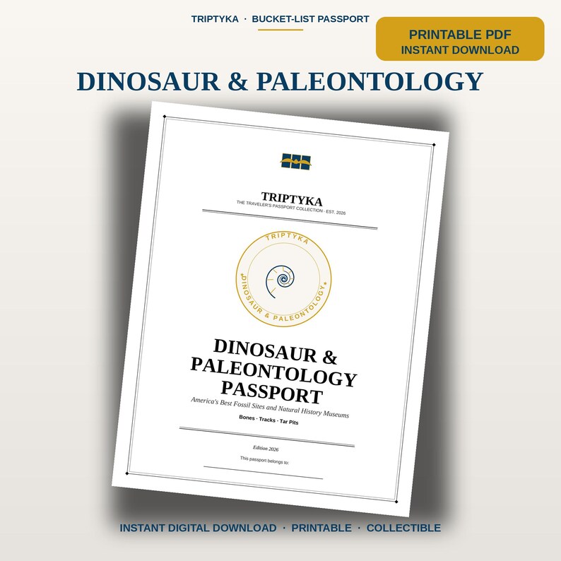 Dinosaur & Paleontology Passport Bucket List · Gift for Dinosaur Lover · American Site Checklist · Printable PDF Instant Download bild 10