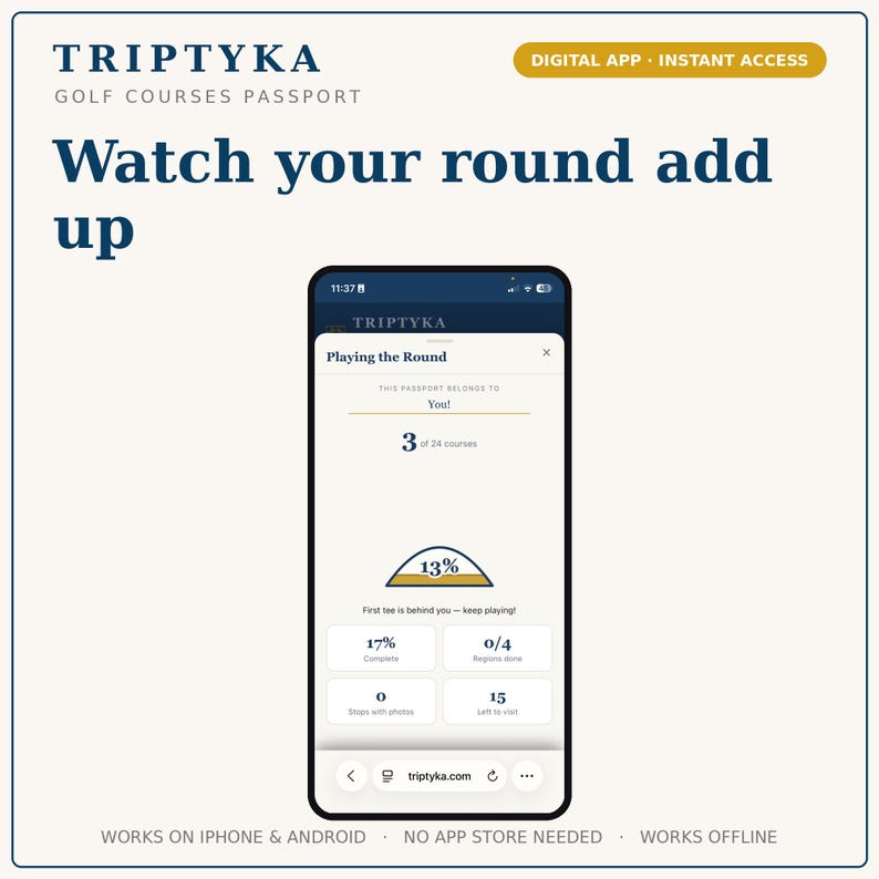 Golf Courses App — Digital Bucket List Tracker for Your Phone | Track 24 bucket-list courses | Instant Access + Unlock Code image 4